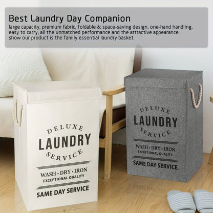 Collapsible Laundry Hamper with Lid – 22.45 Gallon Large Foldable Laundry Basket Bin for Clothes, Bedroom Organizer & Toy Storage – Black