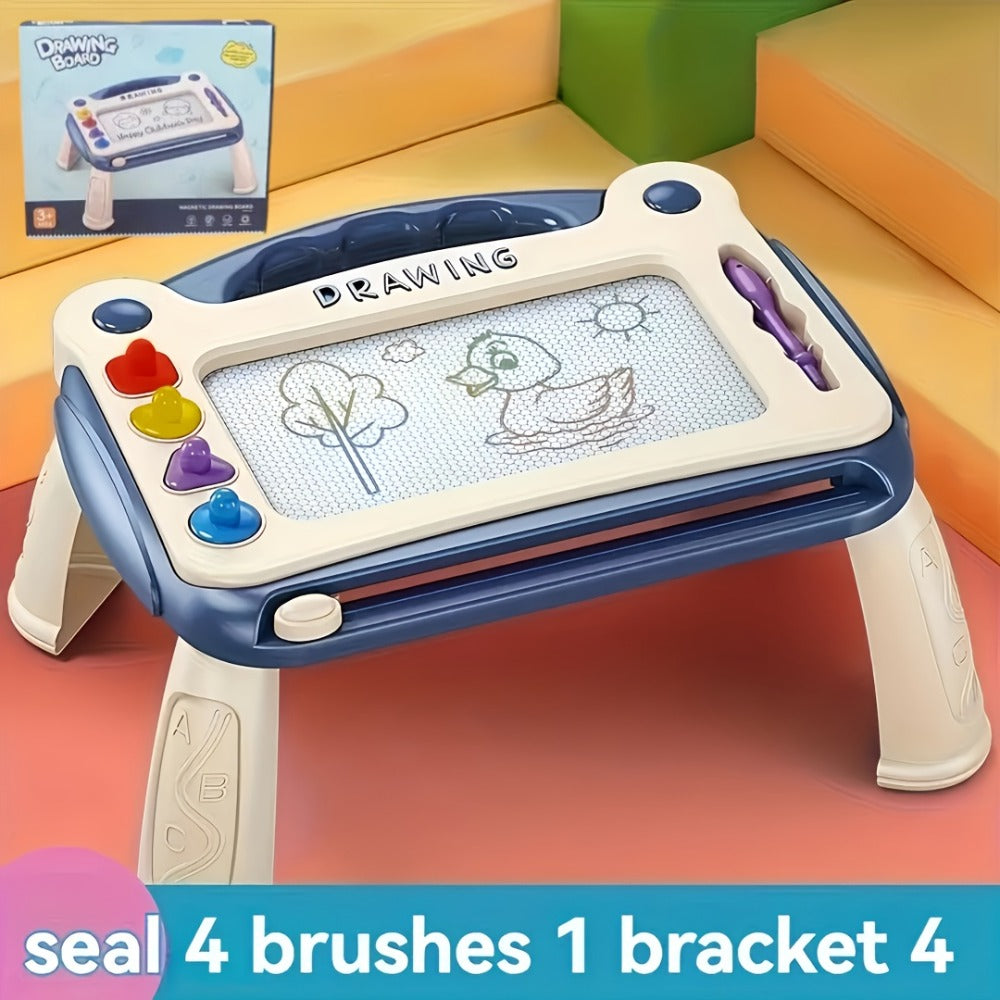 Kids Drawing Board Toy 3-in-1 with Stamps Brush Stand – Magnetic Doodle Art Set for Toddlers Boys Girls Ages 3+ Birthday Easter Christmas