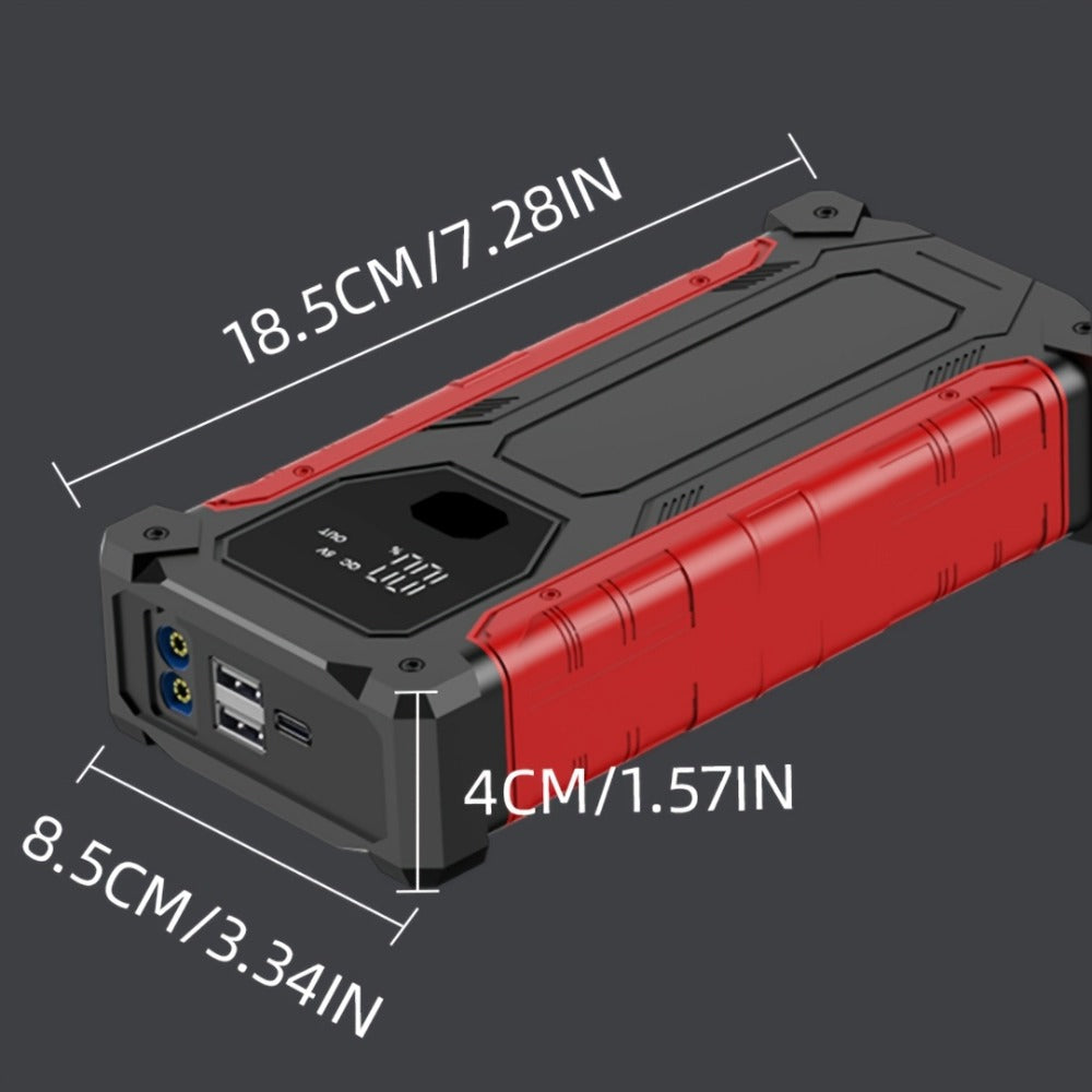 5-in-1 Jump Starter 5000A Peak – 10000mAh Power Bank, 150PSI Air Inflator, Type-C & LED Emergency Light for 12V Gas & Diesel Engines