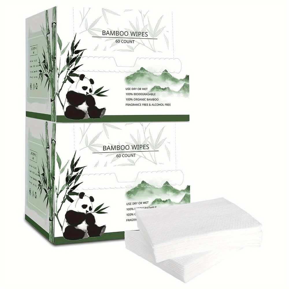 Disposable Facial Towels Bamboo Viscose Fiber Extra Thick Soft Cleansing Makeup Removal Face Towels for Sensitive Skin Travel 10x12 Inches