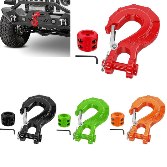 Winch Hook Forged Steel 3/8" Grade 70 Clevis Slip Hook 35, 000 lbs – Spring Latch ATV UTV Jeep Truck Off-Road Recovery Towing
