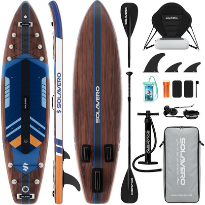 Stand Up Paddle Board Inflatable SUP 10'6" & 11'6" – Non-Slip EVA Deck, 180kg Capacity, All-in-One Accessories Kit with Pump