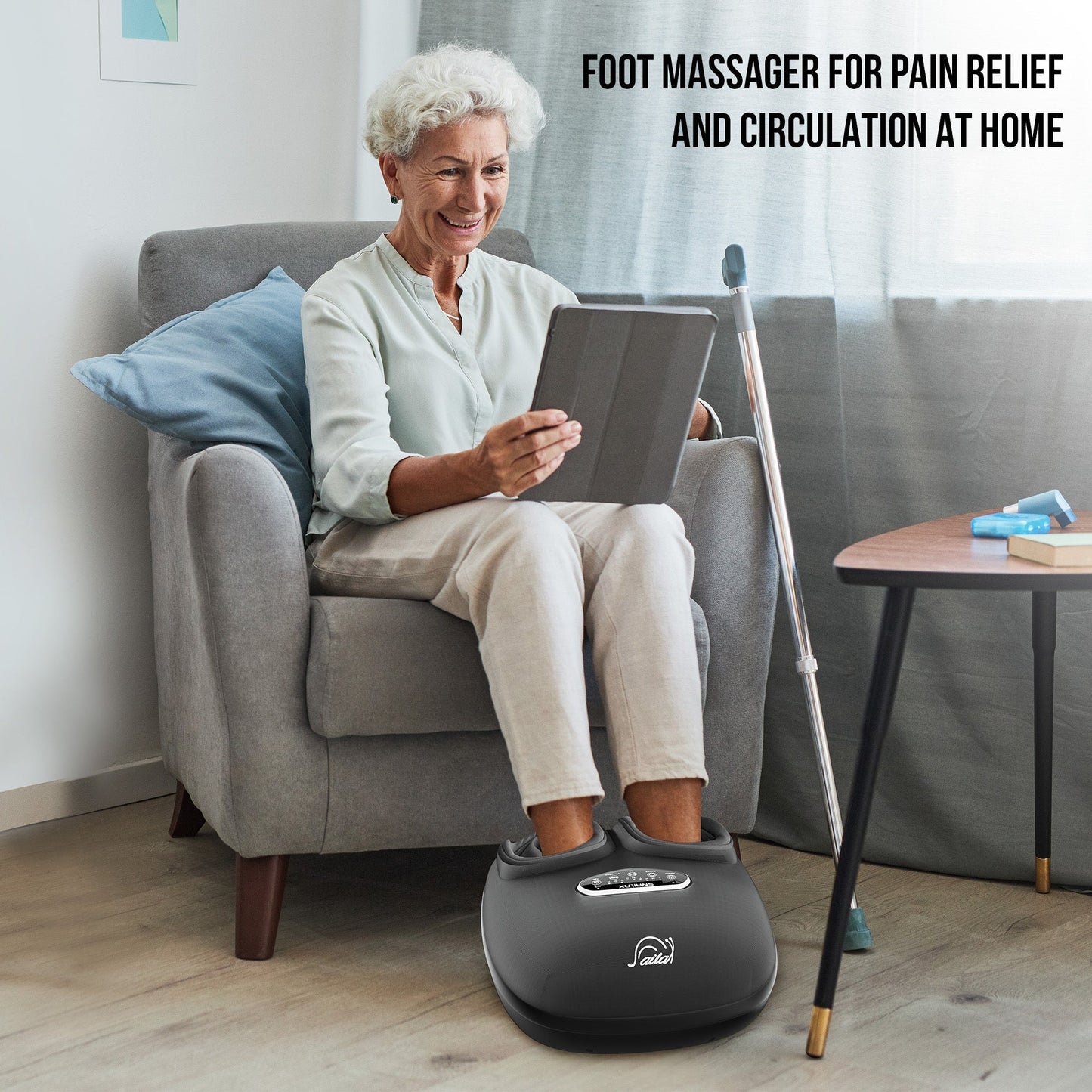 Shiatsu Foot Massager with Heat, Deep Kneading, Compression & Vibration, Electric Foot Massage Machine for Men Women
