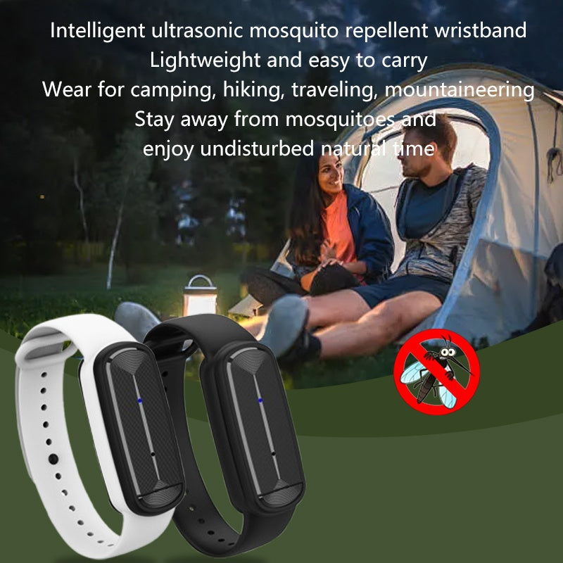 Mosquito Bracelet, Ultrasonic Soundwave Technology, USB Rechargeable, Wristband for Camping Outdoor Hiking Travel