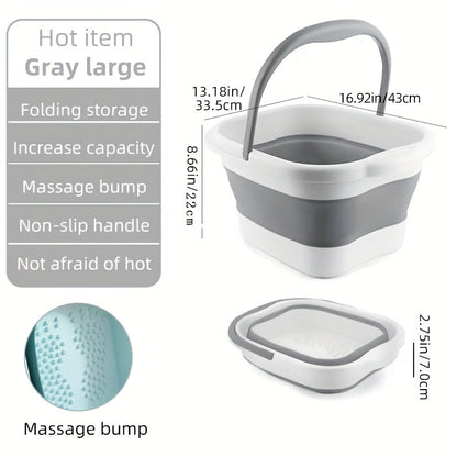 Foldable Foot Bath Bucket 3.96 Gallon Collapsible Portable Pedicure Basin with Sturdy Handle – Space-Saving Foot Soak Tub for Home Salon