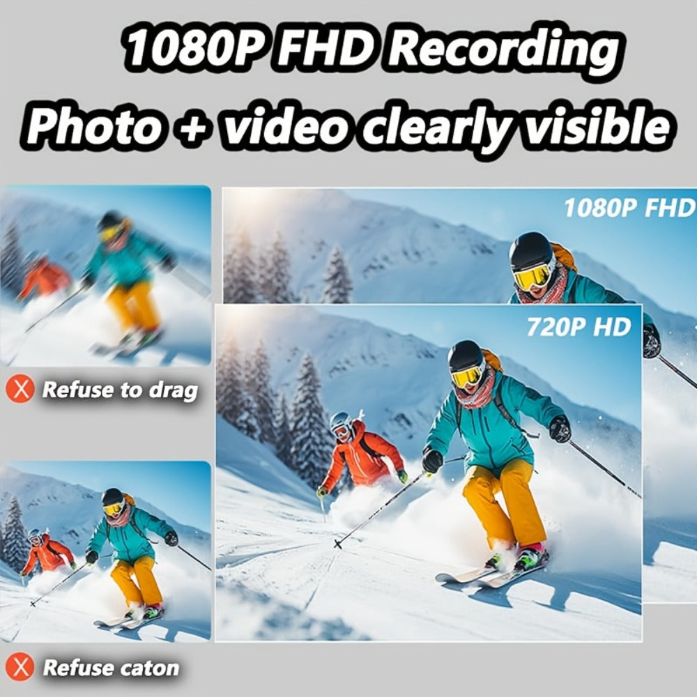 Thumb Size 1080P Body Camera Wearable Clip-On Sports Cam, 1.25oz Magnetic Mount, 150-Min Battery