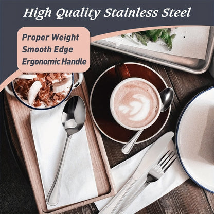 Stainless Steel Flatware Sets in 20–72 Piece Silver, Black or Gold Configurations with Exact Checkout Options