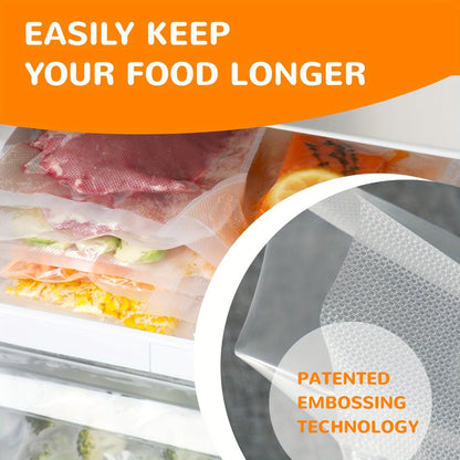 Vacuum Sealer Bags 250pcs - Food Storage Bags in 3 Sizes (6"x10", 8"x12", 11"x16") for Entryways, Bedrooms and Living Spaces