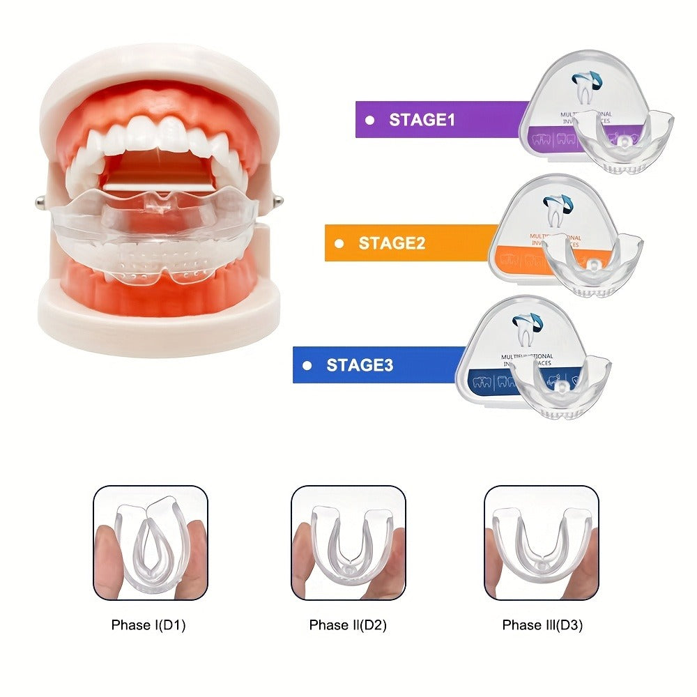 Teeth Straightener 3-Stage Orthodontic Braces Set, Progressive Alignment for Different Periods