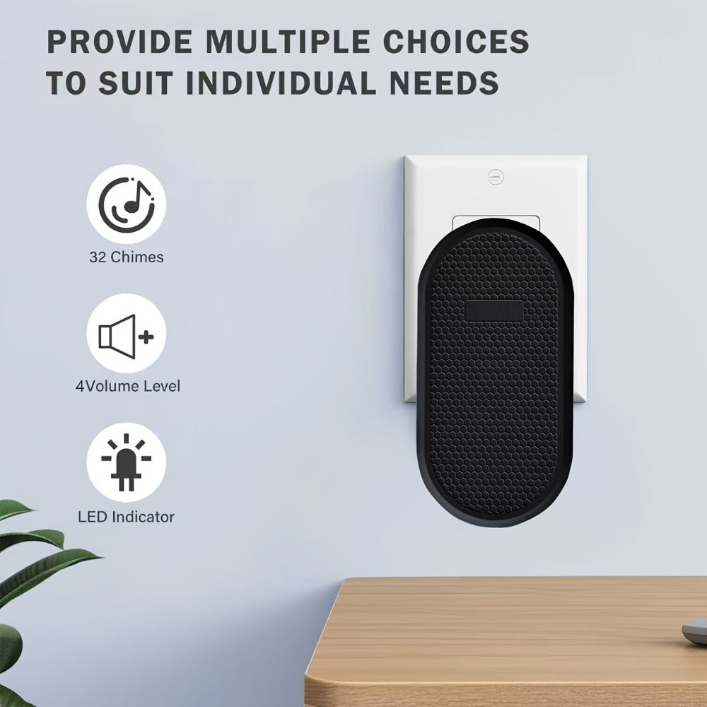 Wireless Doorbell Battery Powered, 33 Melodies, 4 Volume Levels, 1000-Foot Range, Durable Plug-In Receiver