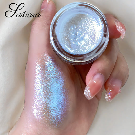 Shimmer Jelly Eyeshadow 2 Pack, Icy Cool Tone Frosty Glow Gel Eye Makeup, Non-Creasing Blendable Formula