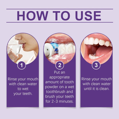 Purple Teeth Whitening Powder - 9D Color Correcting Tooth Powder for, 360° Deep Cleansing & 12H Fresh Breath