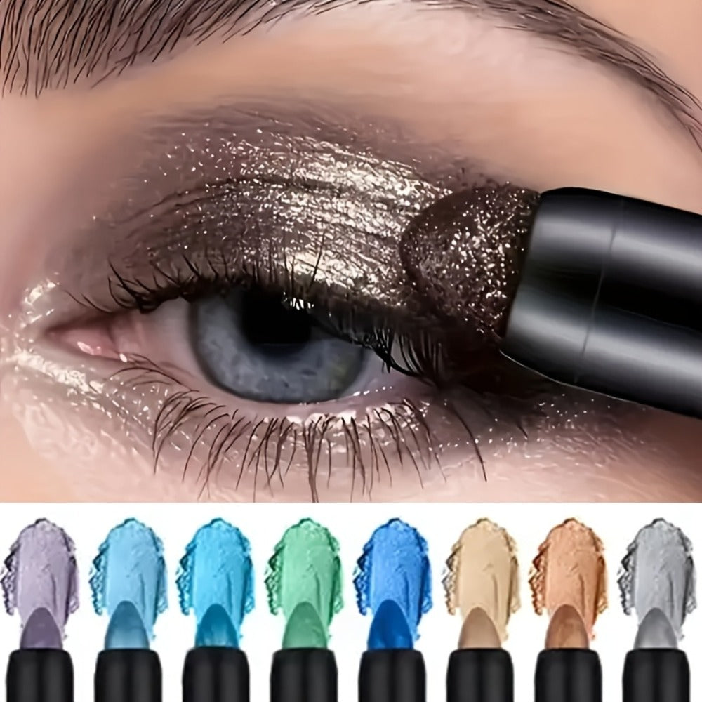 Eyeshadow Sticks and Gel Eyeliner Set 8 or 16PCS Shimmer Highly Pigmented Waterproof, for Makeup, Travel and Everyday Vanity Use