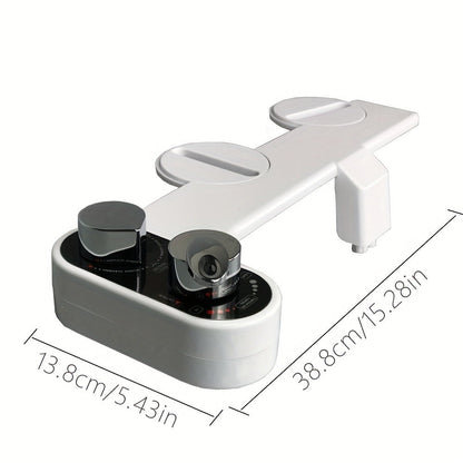 Bidet Attachment Hot and Cold Water, Dual Nozzle Non-Electric Toilet Seat Bidet, Rear & Feminine Wash