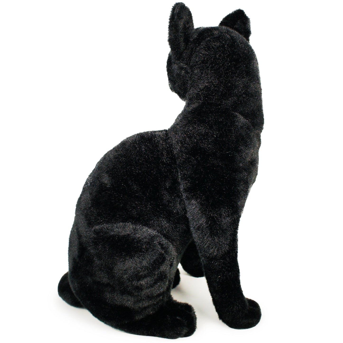 Plush Toy Boone Black Cat 13-Inch Sitting Kitty with Green Eyes for Shelf or Room Display for Character Display, Room Decor and Gift