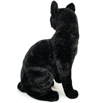 Plush Toy Boone Black Cat 13-Inch Sitting Kitty with Green Eyes for Shelf or Room Display for Character Display, Room Decor and Gift