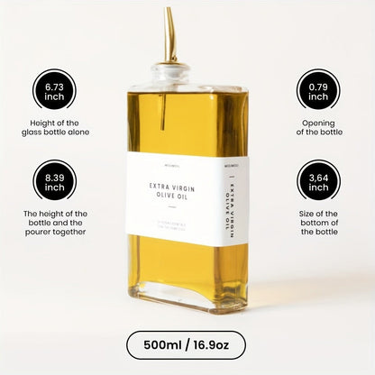 Glass Oil Dispenser Bottle 350ml – Olive Oil Vinegar Soy Sauce Coffee Syrup Dispenser for Kitchen