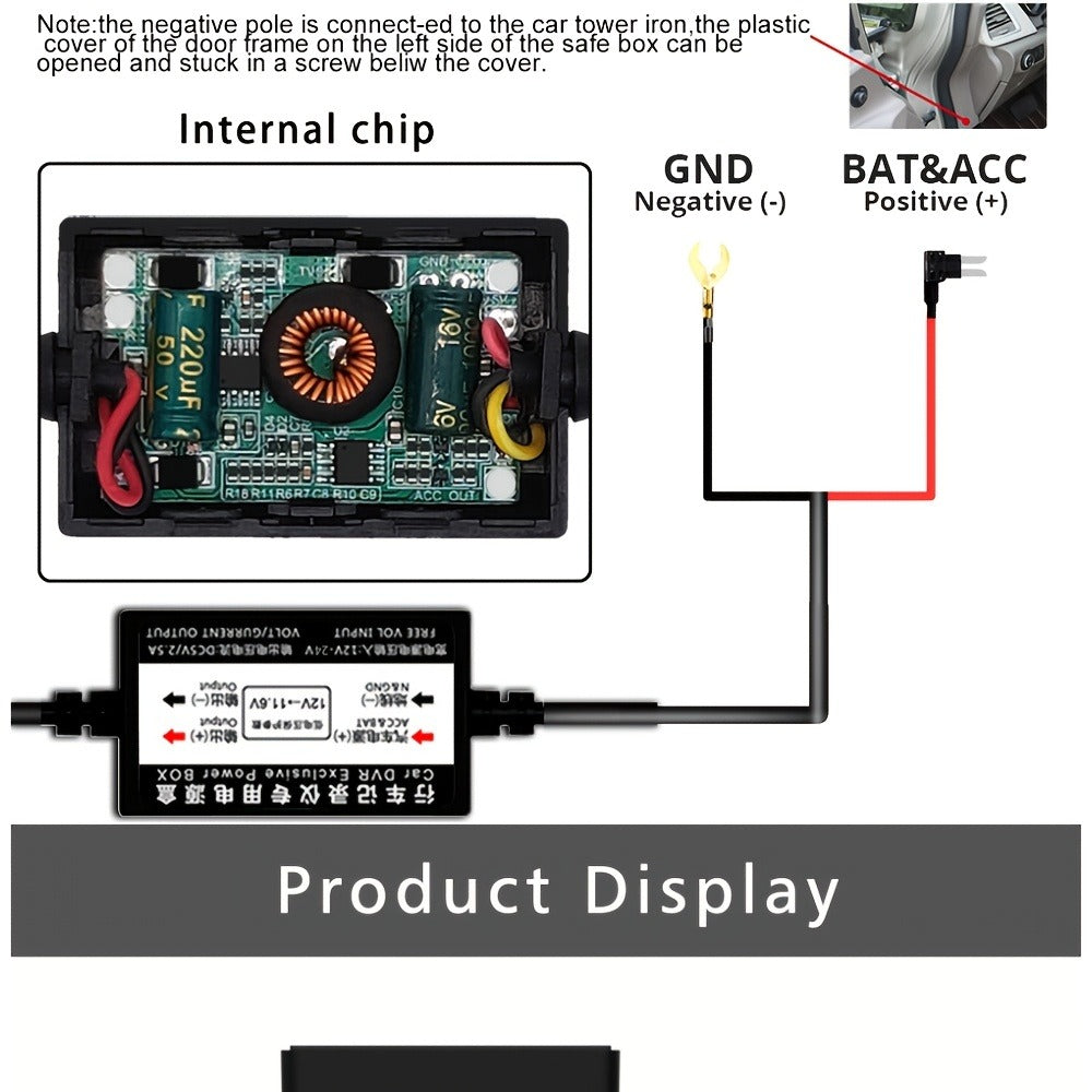 Three-Channel Dash Camera Kit with Front, Cabin and Rear Cameras plus Pictured 64 GB Card Pictured