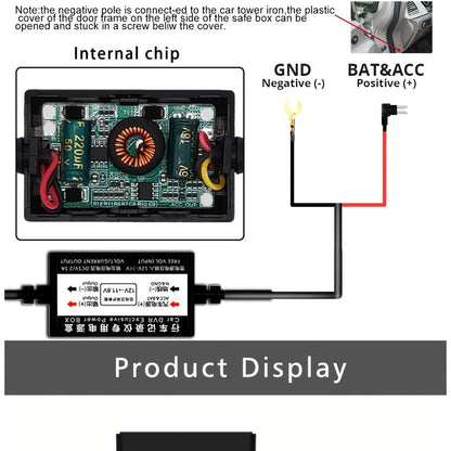Three-Channel Dash Camera Kit with Front, Cabin and Rear Cameras plus Pictured 64 GB Card Pictured