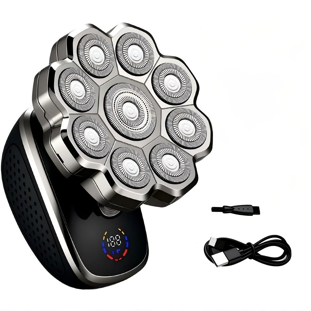 Electric Shaver 5-in-1 Bald-Head Grooming Tool with 7D or 9D Floating Heads and Magnetic Blade Options