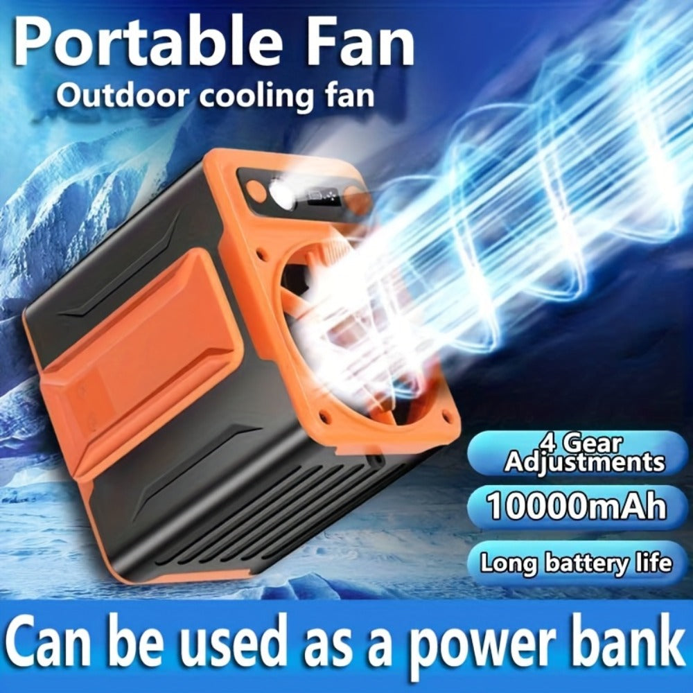 Portable Clip Fan 10000mAh Rechargeable Wearable Belt Fan with 22H Battery Life 4 Speed for Entryways, Bedrooms and Living Spaces