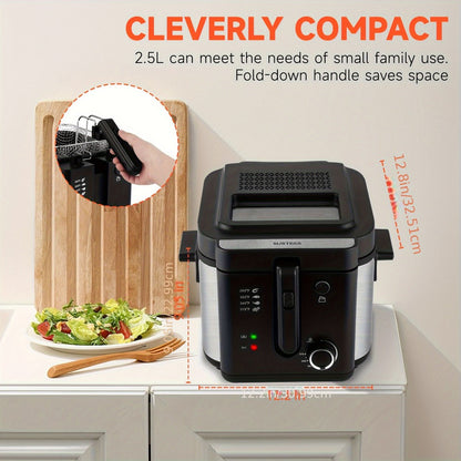 Countertop Deep Fryer with 1.5L to 6L Capacity Options, Windowed Lid and Rotary Temperature Control