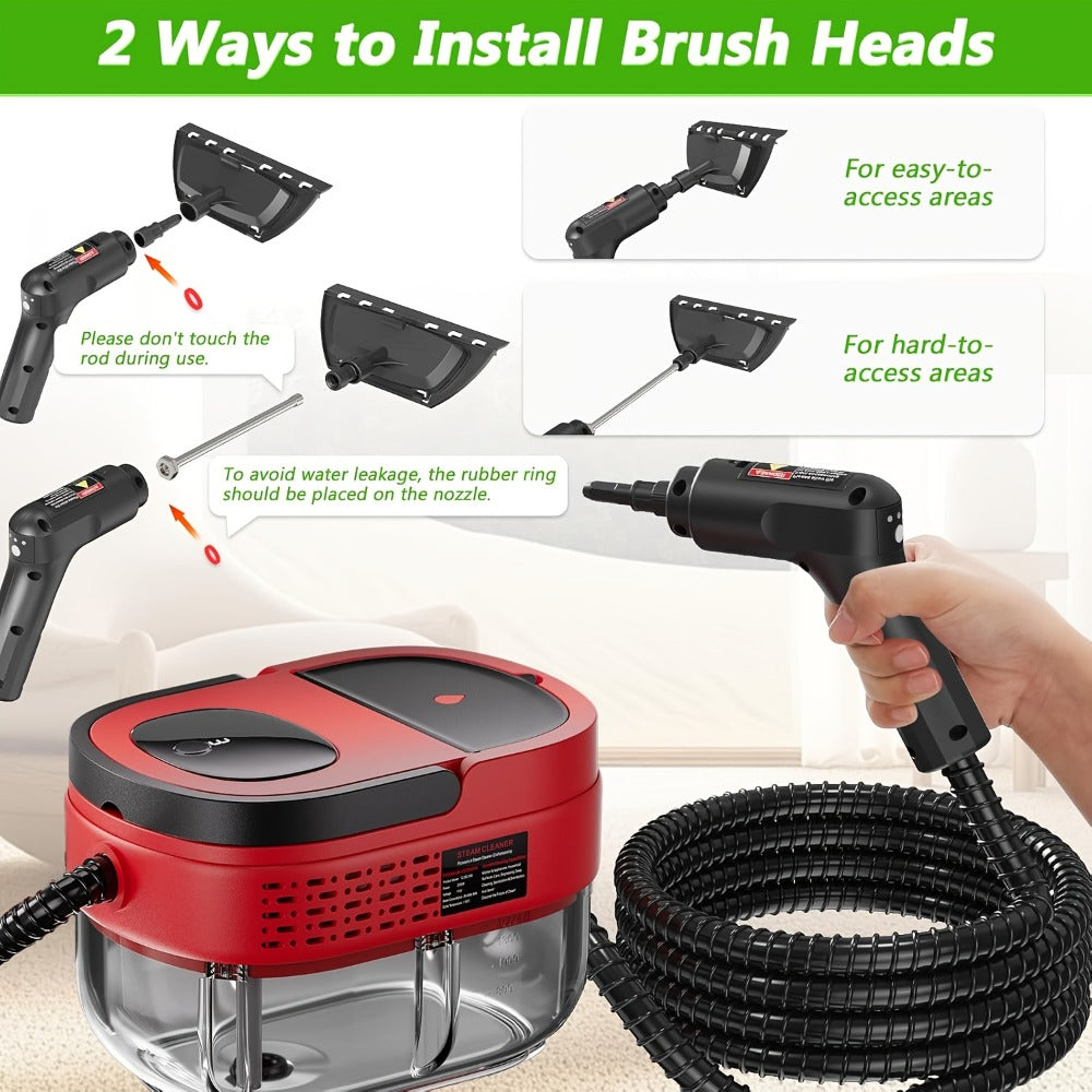 Steam Cleaner 1500W 1.6L Tank Model with 3-Level Hand Control, 221°F Steam and Multi-Tool Kit