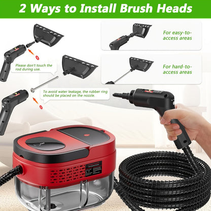 Steam Cleaner 1500W 1.6L Tank Model with 3-Level Hand Control, 221°F Steam and Multi-Tool Kit