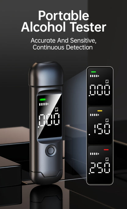 USB Rechargeable Breathalyzer with LCD Display, Portable Personal Alcohol Tester, 200mAh Battery
