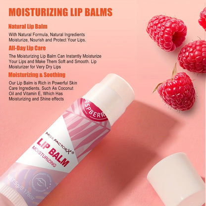 Fruit Flavored Lip Gloss Set 50 Pieces – Moisturizing Lip Balm Kit in 10 Colors, Hydrating Lip Care for Dry & Cracked Lips, Day & Night Use