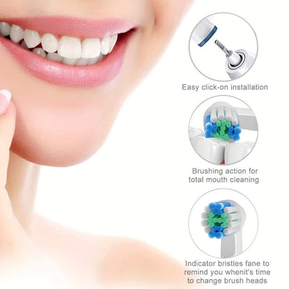 Electric Toothbrush for Adults, Rechargeable 4 Brush Heads 3 Cleaning Modes Smart Timer IPX7 Waterproof USB Quick Charge 600mAh Round Head