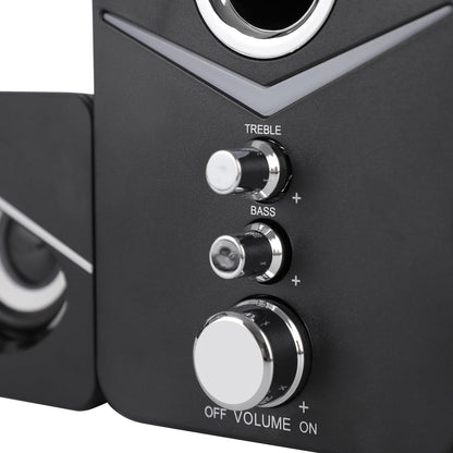 USB Powered Computer Speakers with Subwoofer, 3.5mm Aux Wired Desktop PC Laptop Speaker System, Dual 2" Tweeter + 3" Subwoofer
