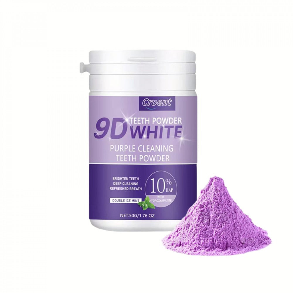 Purple Teeth Whitening Powder - 9D Color Correcting Tooth Powder for, 360° Deep Cleansing & 12H Fresh Breath