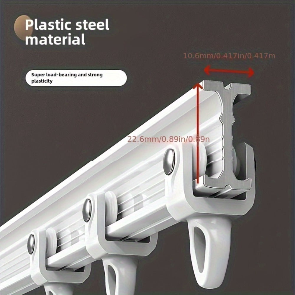 Flexible Curtain Rail Track, Bendable PVC Ceiling Mount Curtain Rod for Bay Window, Bathroom & Home Decor