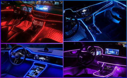 Car Interior Fiber-Style Ambient Light Kit with 5-in-1 Remote or 196.85-Inch App-Control Checkout Options
