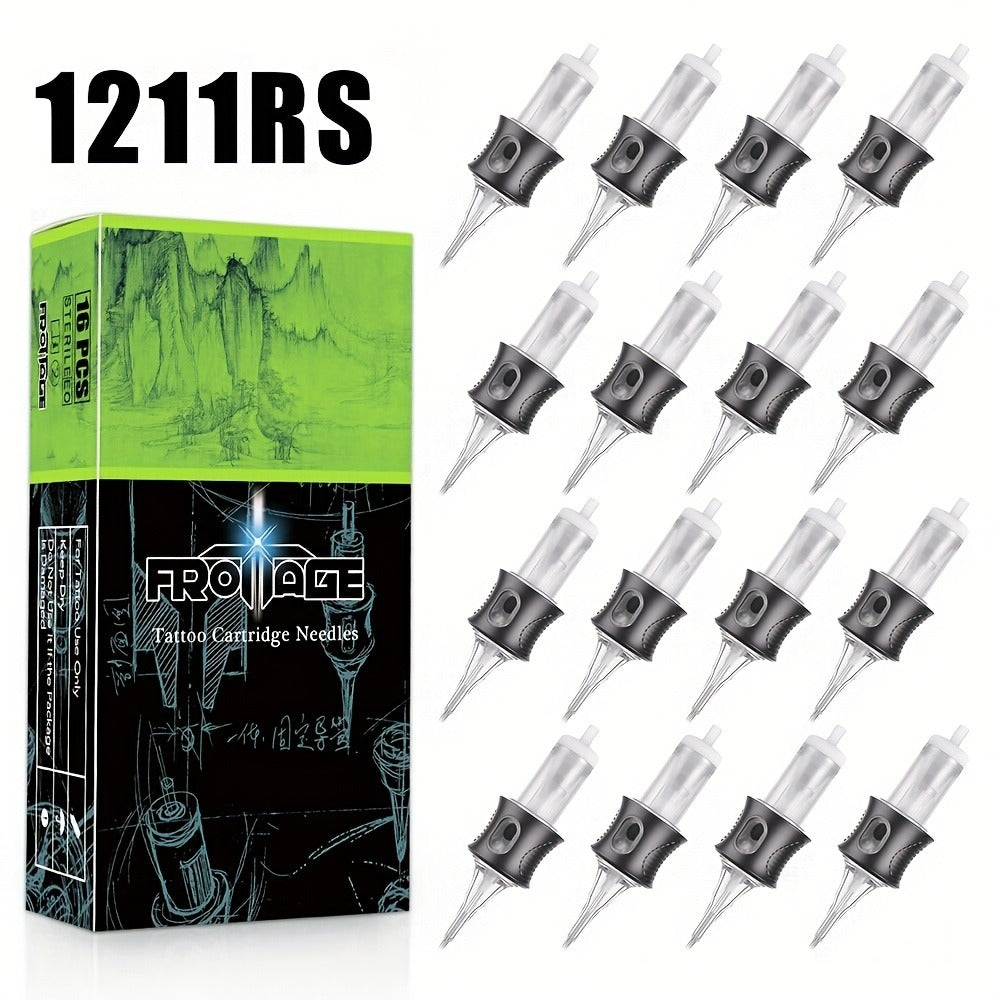 Tattoo Cartridge Needles with Frotage Label, 26 Retained RL RLT RS CM and M1 Cartridge Size Options