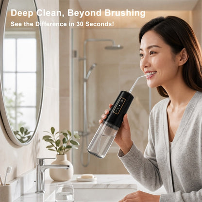 Water Flosser Portable Oral Irrigator with Three Modes, 360-Degree Rotating Nozzle, Four Tips and Three Package Options
