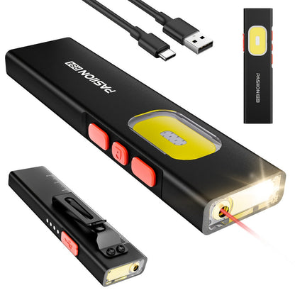Multi-Function EDC Flashlight 11 Lighting Modes, UV Infrared Red Laser COB Work Light Magnetic Tail
