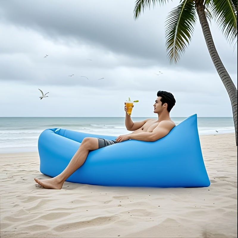 Inflatable Air Sofa Outdoor Camping Lounger 440LB Heavy Duty Quick Inflate Portable Lazy Bag Sofa Bed with Carry Bag Lightweight Compact