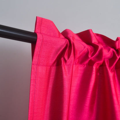 Three-Piece Faux Silk Window Curtain Set with Rod-Pocket Valance, Two 26 x 36-Inch Tiers and Eleven Colors