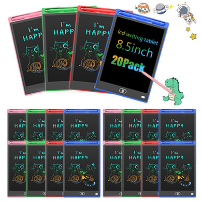 LCD Drawing Board 20 Pack for Kids 8.5 Inch Reusable Erasable Doodle Pad Electronic Writing for Parties, Celebrations and Guest Favors