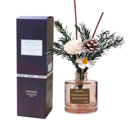 Reed Diffuser Set with Dried Flowers, Jasmine, Cedar, Sandalwood & Gardenia Scents, 120ml 90-Day Home Fragrance