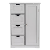 Gray 4-Drawer 1-Door (21.7x11.8x31")