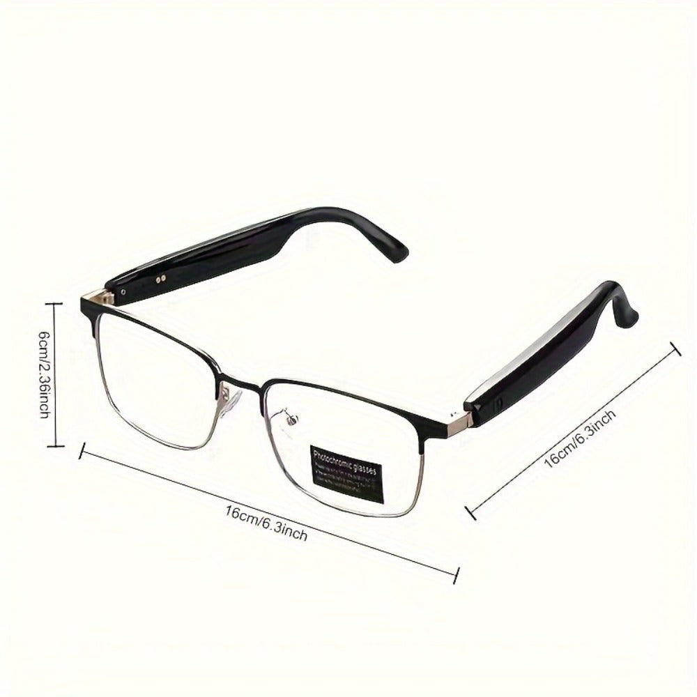 Smart Glasses Photochromic Audio Eyewear with Open-Ear Speaker, Microphone and Metal or Plastic Frames