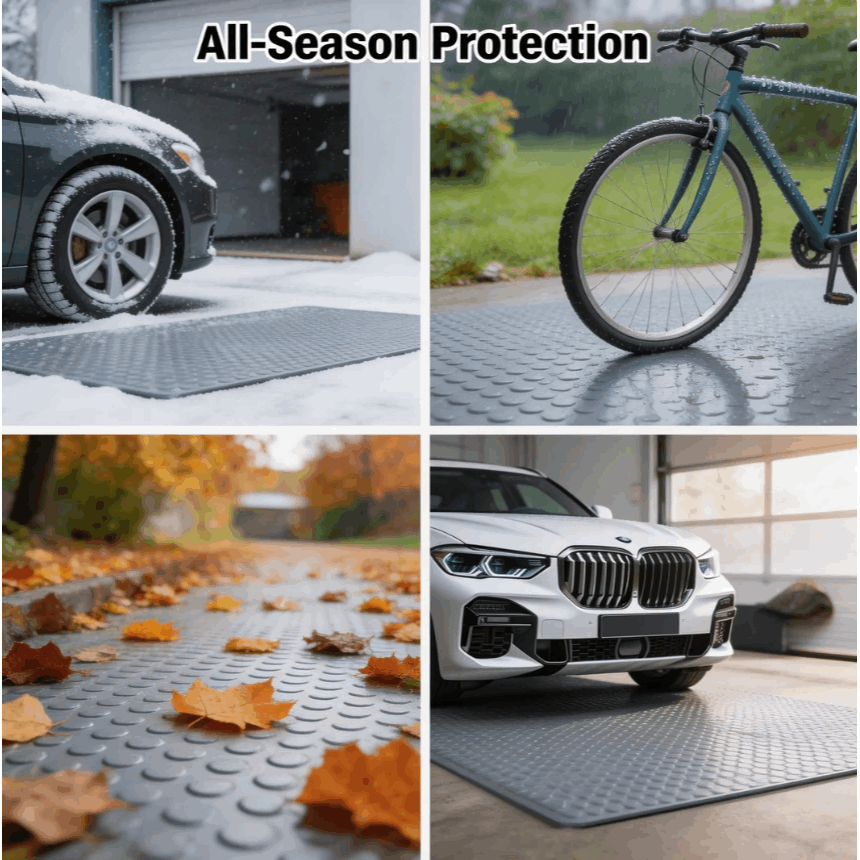 Garage Floor Mat Roll 7x16 FT Heavy Duty PVC Flooring for Parking, Waterproof Under-Car Protector for RV Trailer Workshop