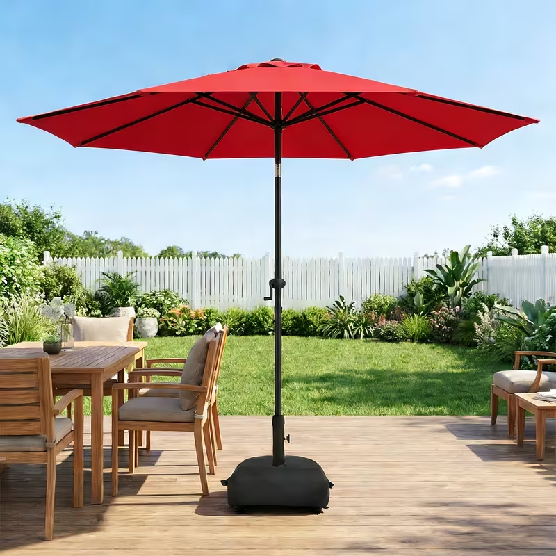 Patio Umbrella 9FT Market Table Style with Dual Vents, Tilt, Crank and Eight Color Options