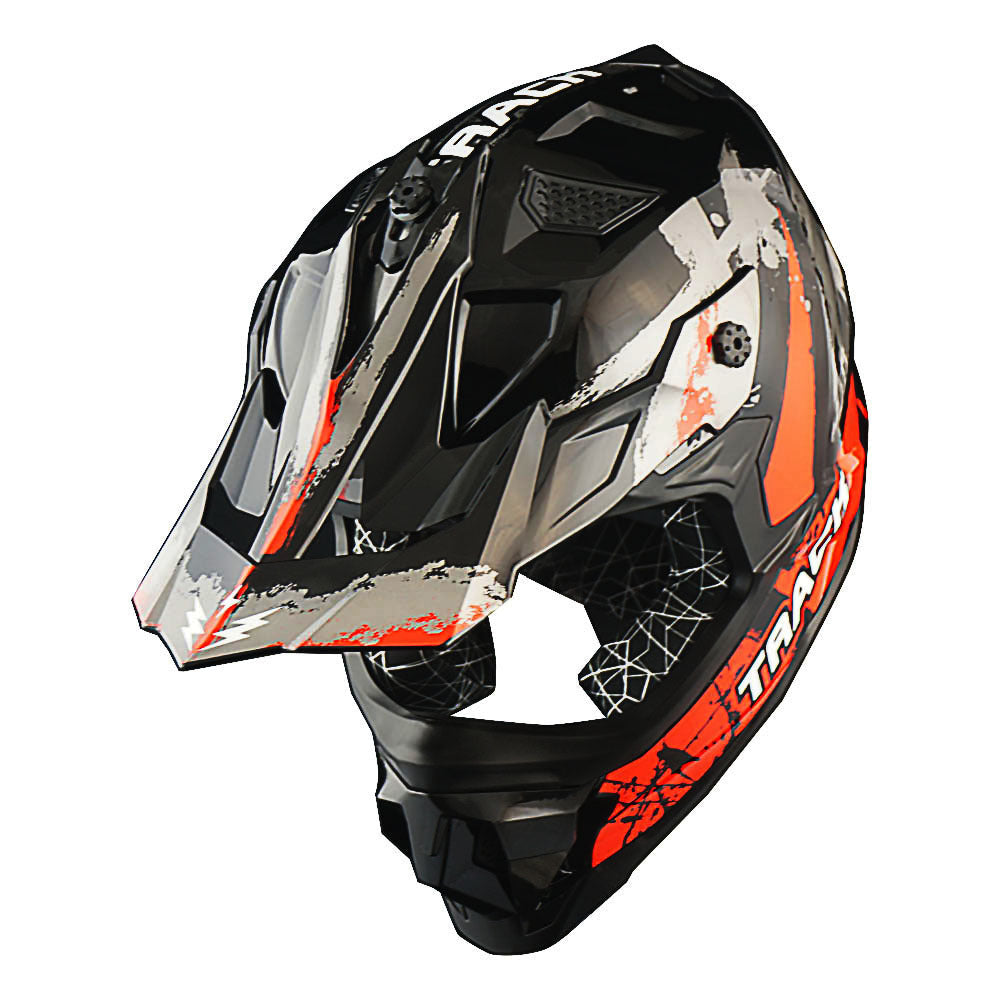 Motorcycle Helmet 1STORM Dirt-Bike Full-Face Shell with Peak Visor, XS-XXL Sizes, Padded Liner and Graphic Styles