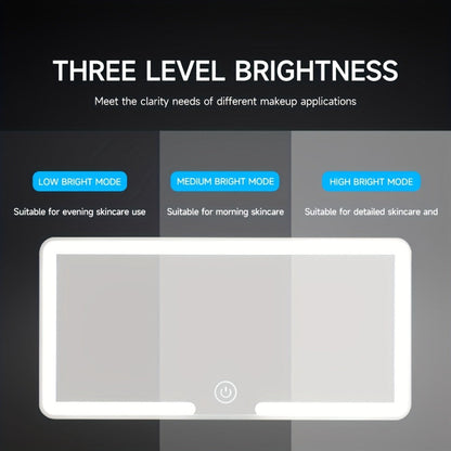 LED Car Visor Mirror Rechargeable – Ultra-Thin Vanity Mirror with 3 Light Modes (Daylight, Dashboard, Cockpit), Universal Fit for Cars