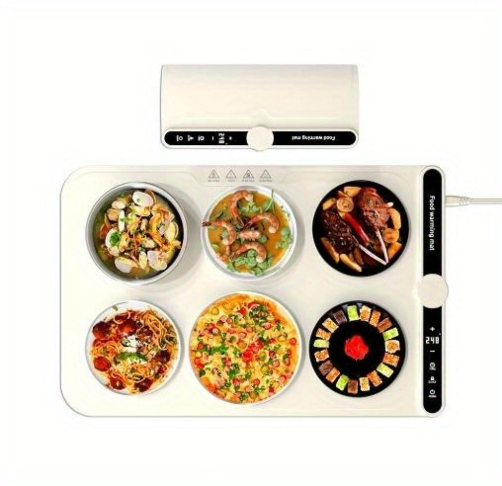 Electric Food Warming Mat with 6 Temperature Levels & Timer for Entryways, Bedrooms and Living Spaces
