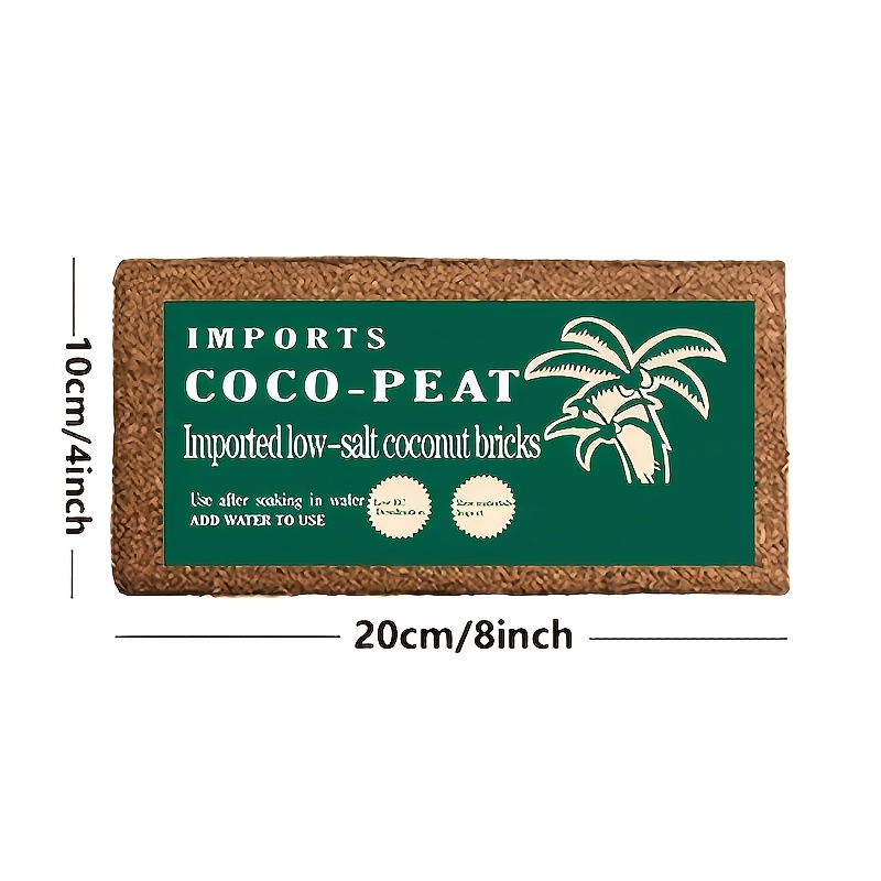 Coco Coir Bricks Natural Coconut Fiber Planting Soil | Compressed Coir Block Expands 6x for Hydroponics Potting Mix Garden Beds | 200g 400g